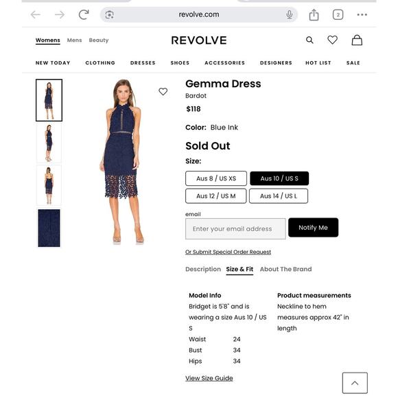 Bardot Gemma Halter Midi Dress - 6, Navy Lace, Cocktail, Christmas Party, NWT - Picture 12 of 12